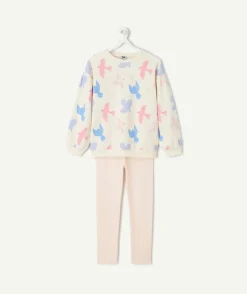 Pyjama coton fille imprimé oiseaux