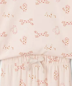 Pyjama coton fille rose imprimé chats