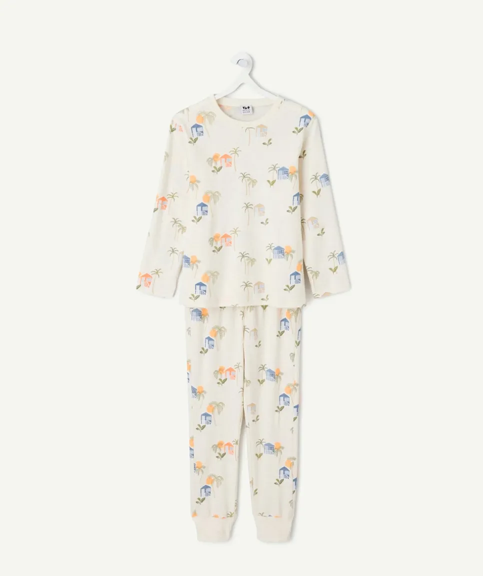 Pyjama coton garçon imprimé beige