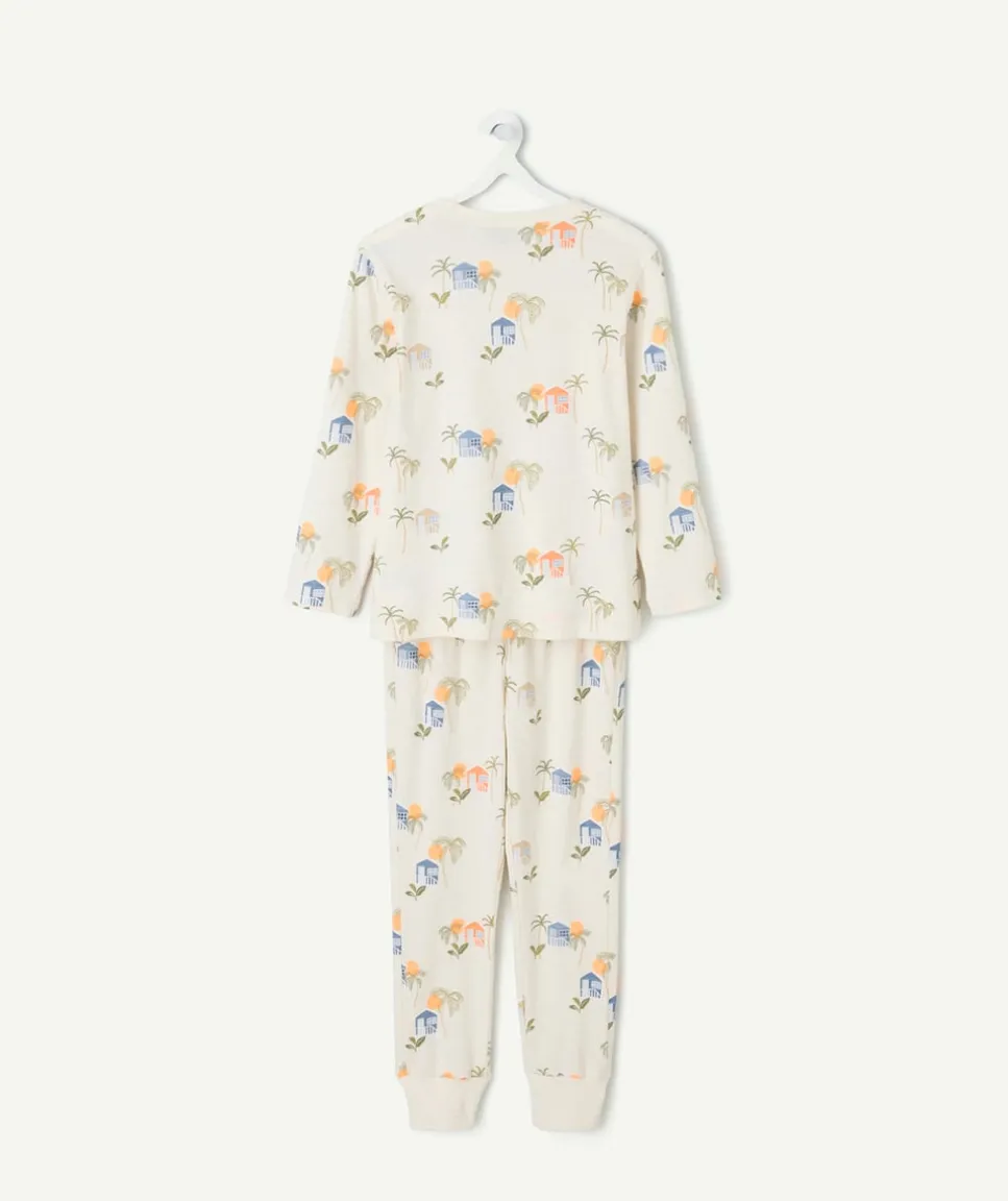 Pyjama coton garçon imprimé beige