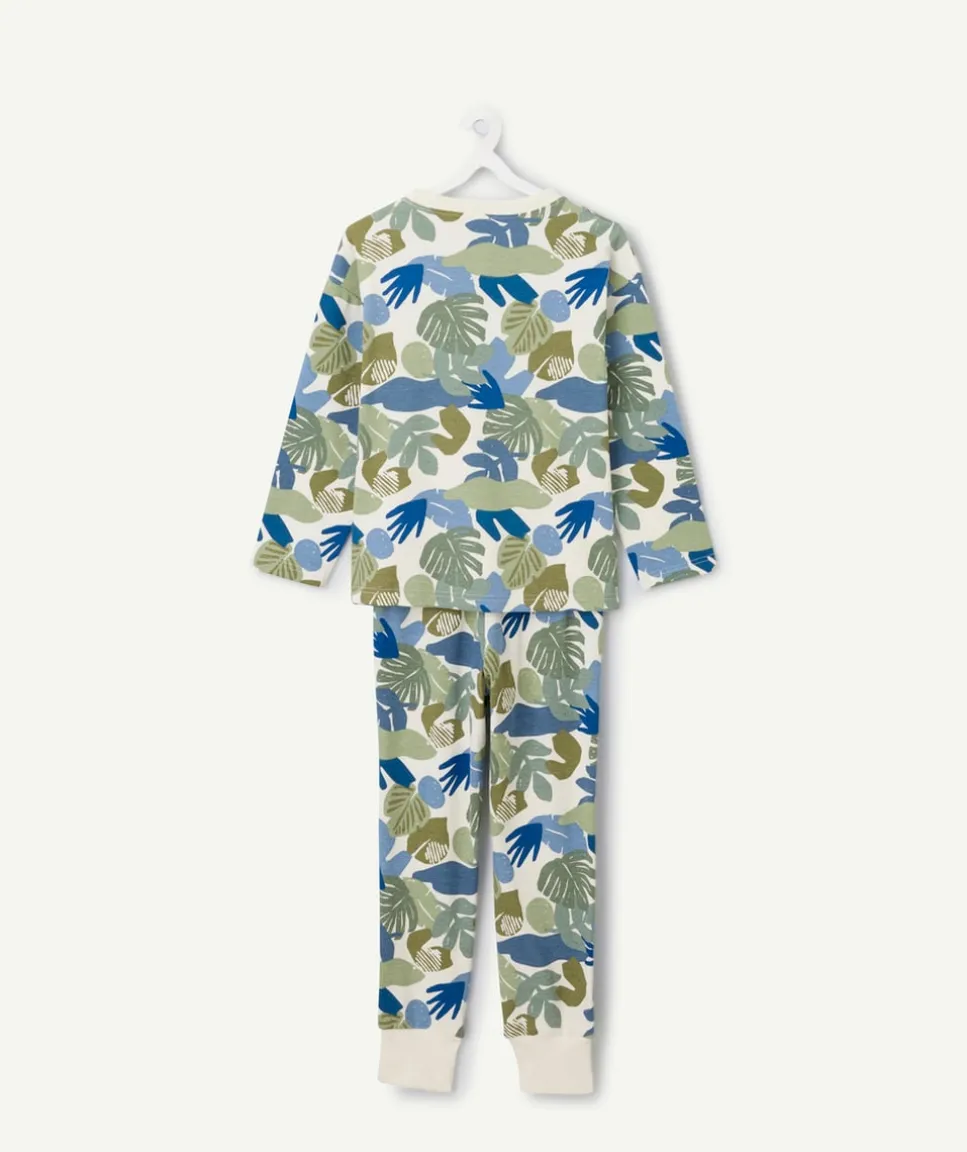 Pyjama coton garçon imprimé feuilles