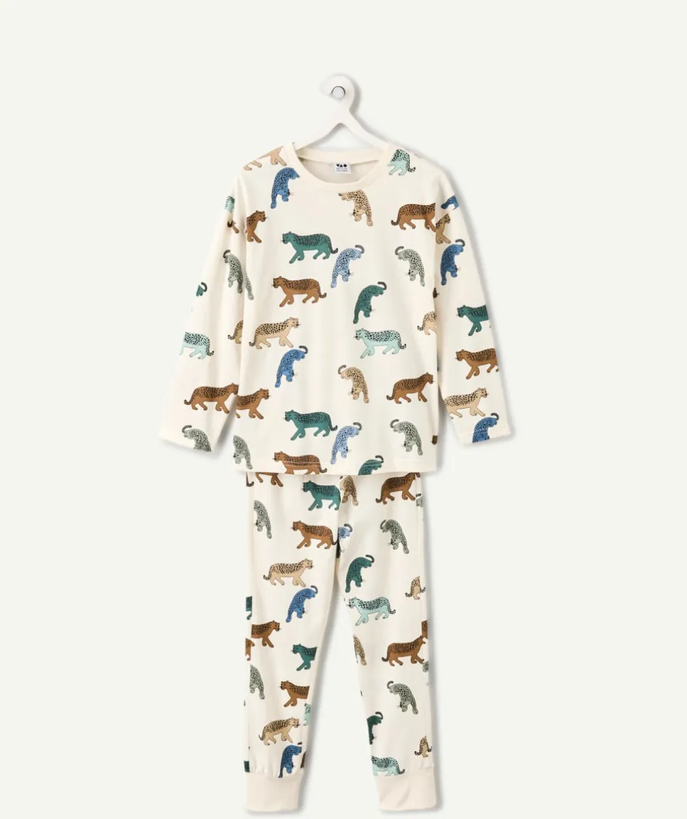 Pyjama coton garçon imprimé félins