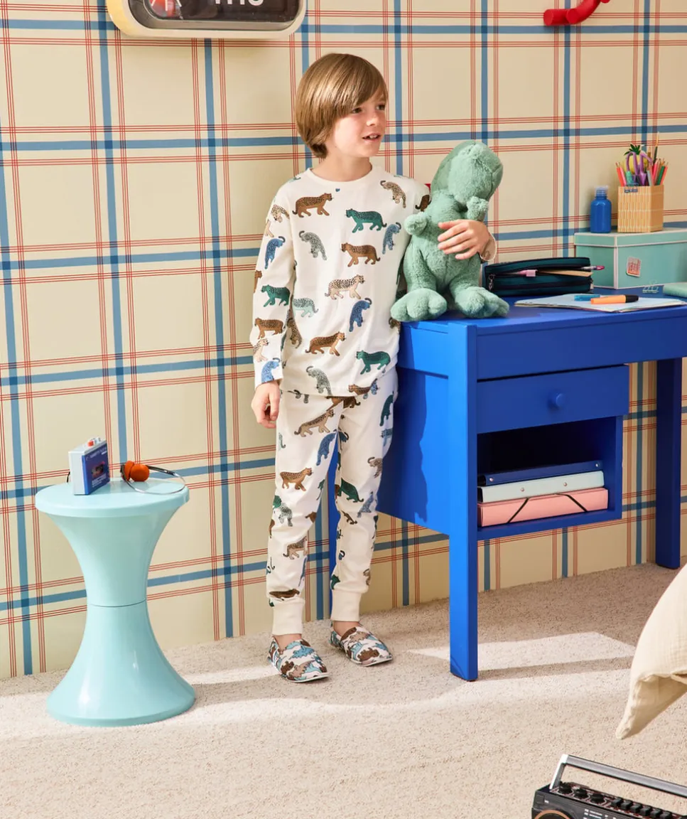 Pyjama coton garçon imprimé félins