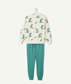 Pyjama coton garçon imprimé vert