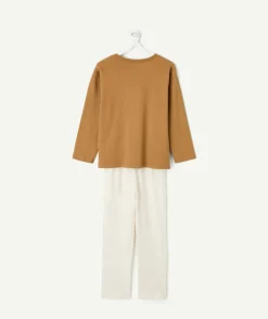 Pyjama coton garçon marron imprimé