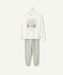 Pyjama coton garçon vert imprimé