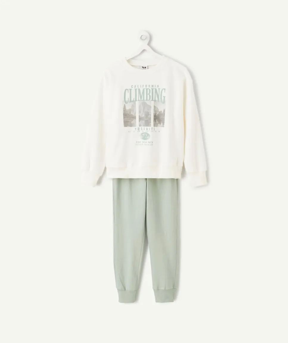 Pyjama coton garçon vert imprimé