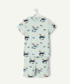 Pyjama court pour garçon imprimé plage