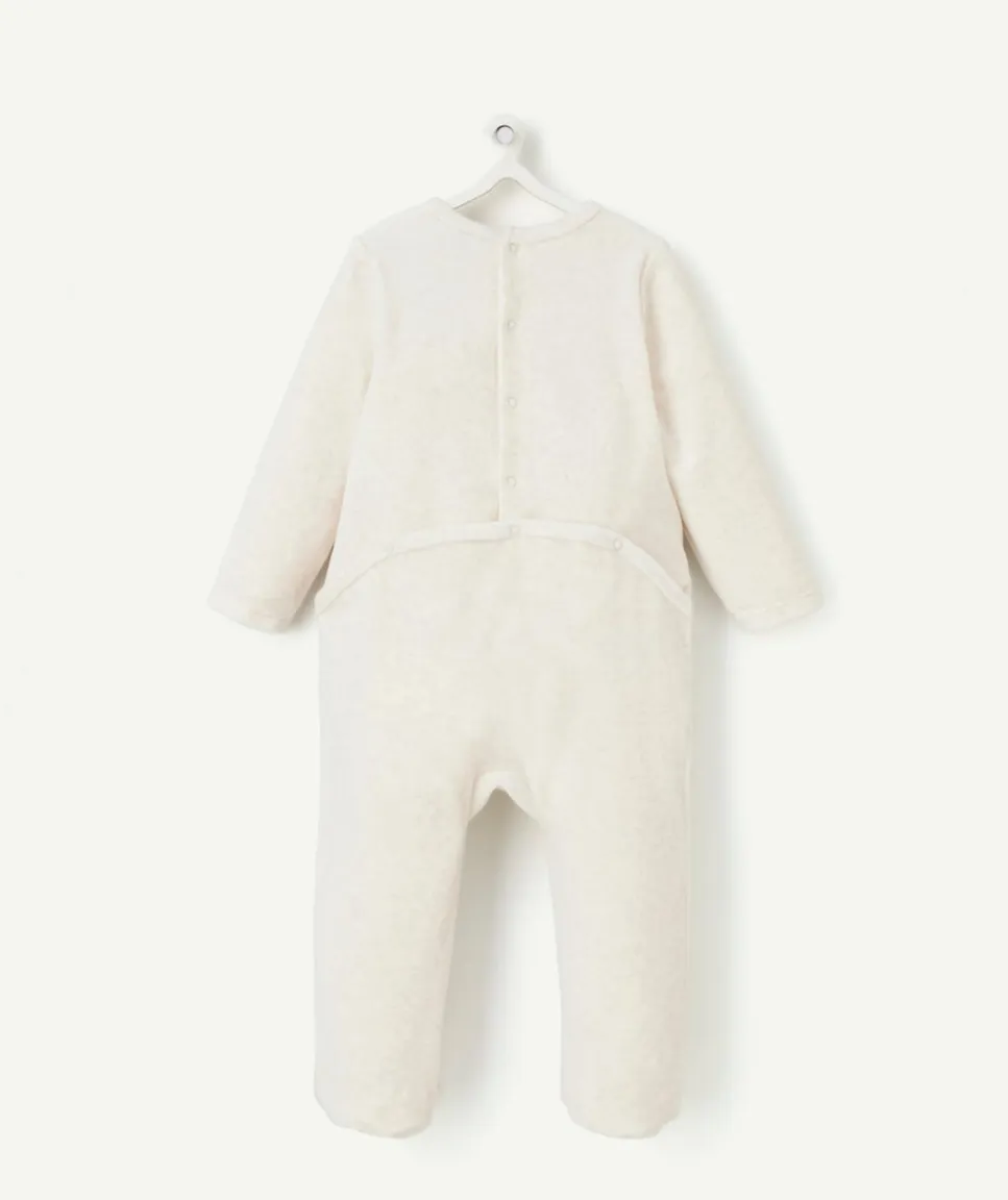 Pyjama de noël pour bébé garçon effet velours avec écriture