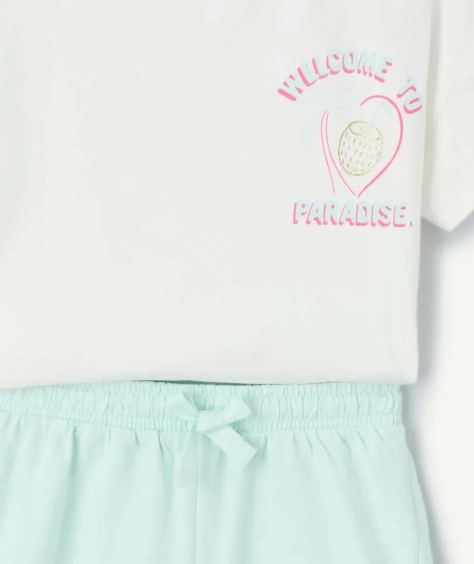 Pyjama deux pièces fille coton imprimé