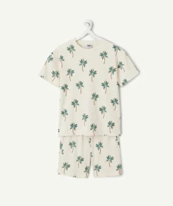 Pyjama deux pièces garçon coton imprimé palmier