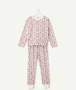 Pyjama effet velours fille imprimé floral