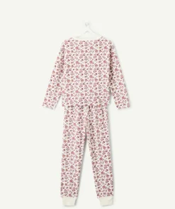 Pyjama effet velours fille imprimé floral