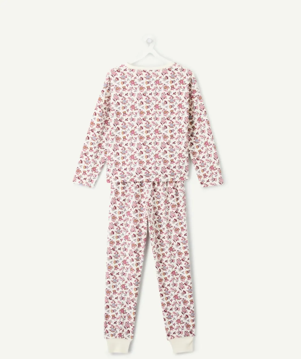 Pyjama effet velours fille imprimé floral
