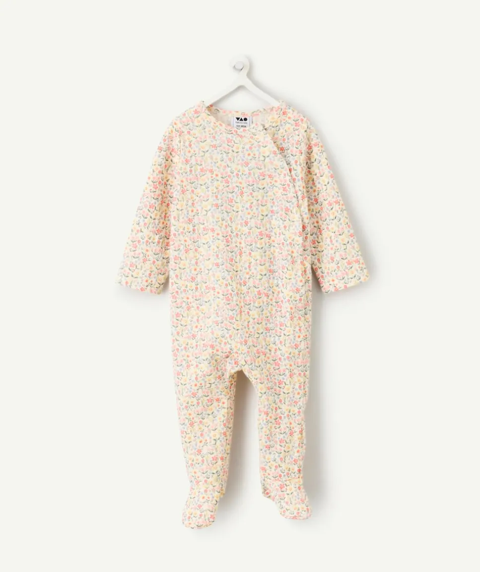 Pyjama en coton bébé fille imprimé fleurs