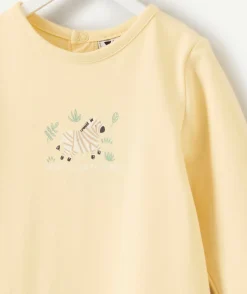 Pyjama en coton bébé garçon jaune imprimé