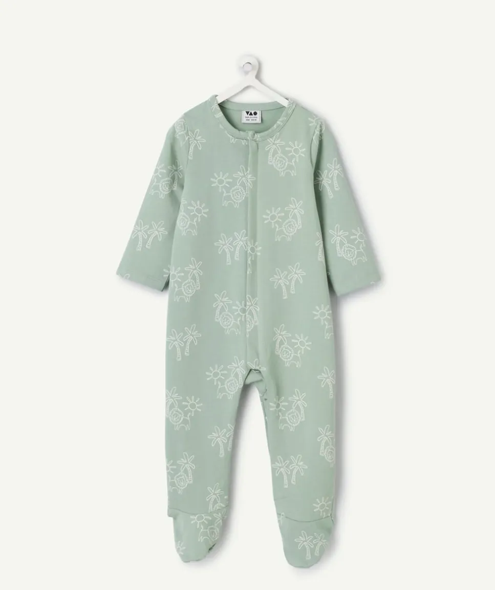 Pyjama en coton bébé garçon vert imprimé