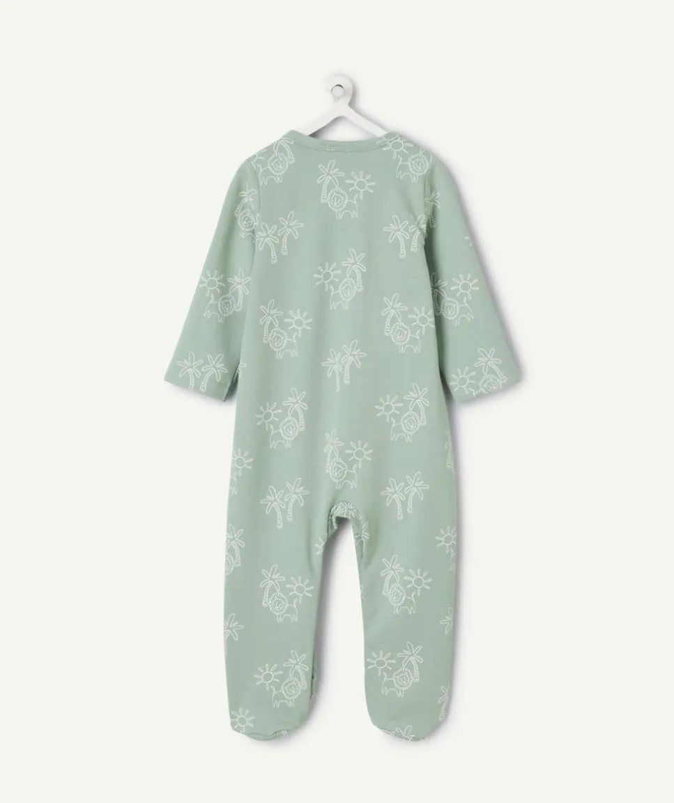 Pyjama en coton bébé garçon vert imprimé