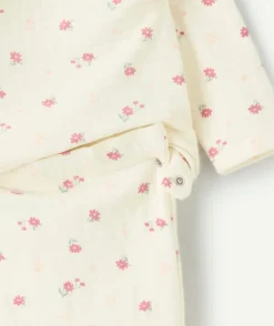Pyjama en coton naissance imprimé fleuri