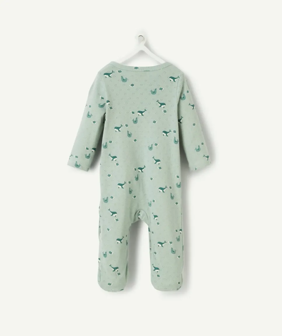 Pyjama en coton vert avec imprimé marin