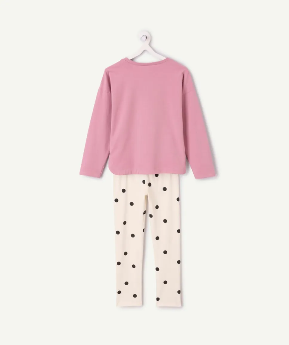 Pyjama fille coton rose imprimé chat