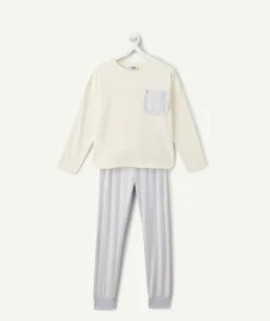 Pyjama fille rayé poche volantée