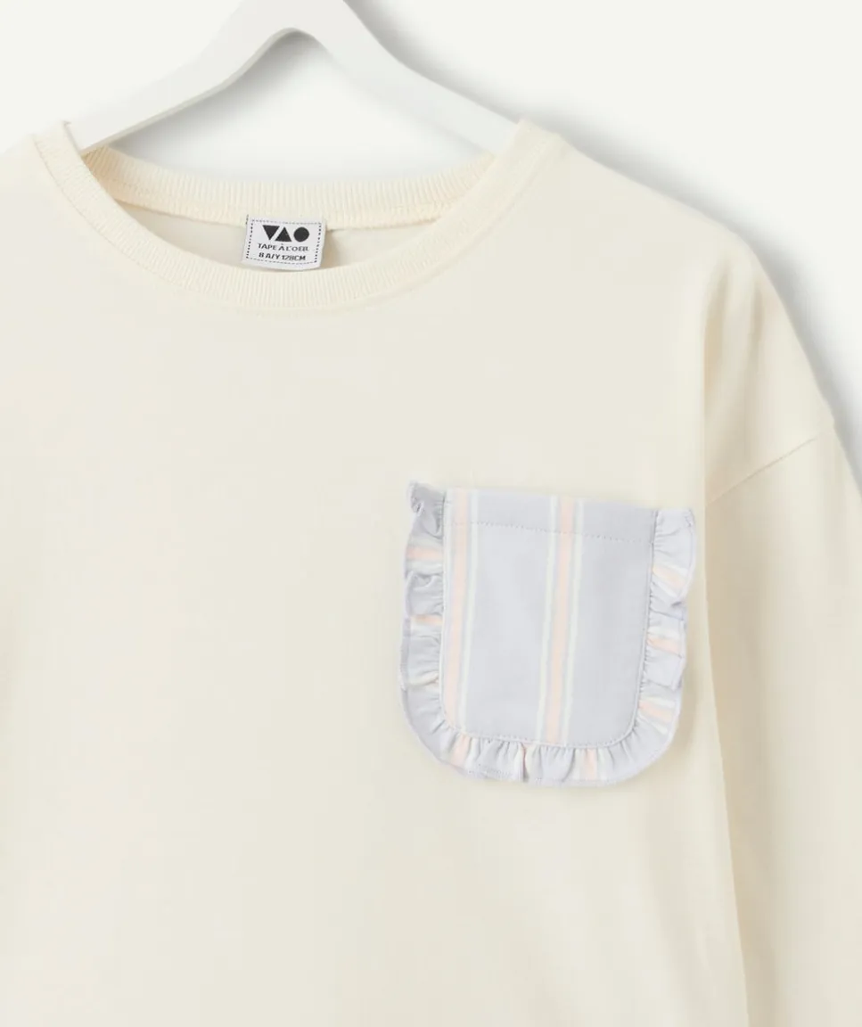Pyjama fille rayé poche volantée