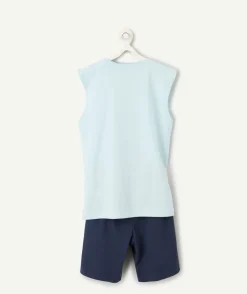 Pyjama garçon bleu sans manches