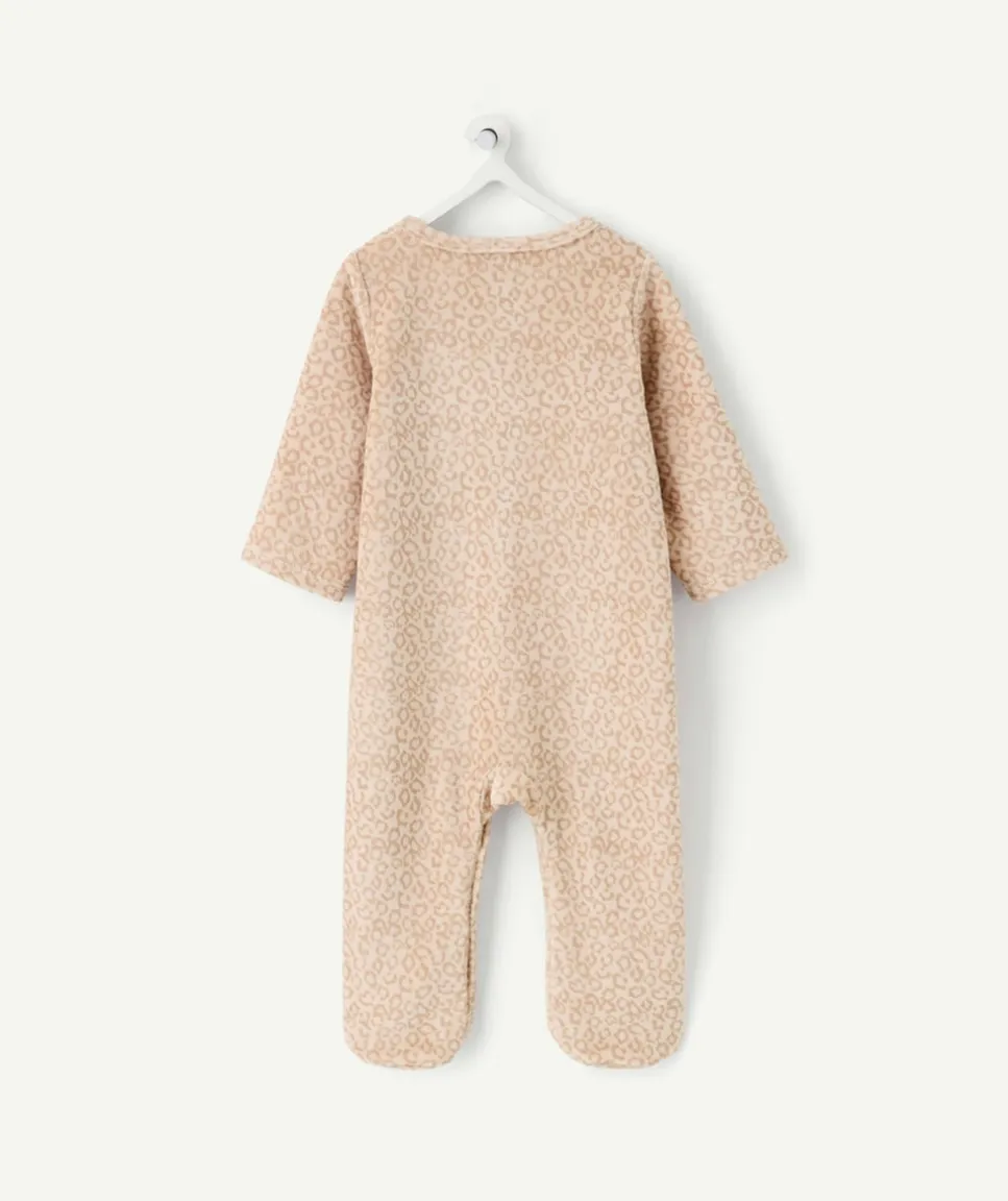 Pyjama garçon chaud en velours imprimé avec zip