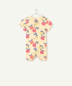 Pyjama léger bébé fille en coton bio jaune imprimé fruit
