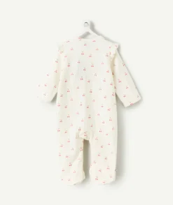 Pyjama léger en coton bébé fille blanc imprimé cerises