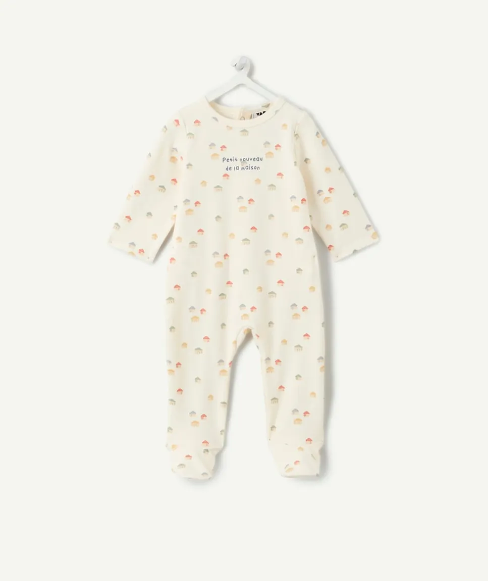 Pyjama léger naissance garçon écru imprimé