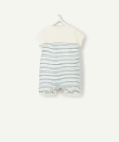 Pyjama à manches courtes en coton bio avec rayures