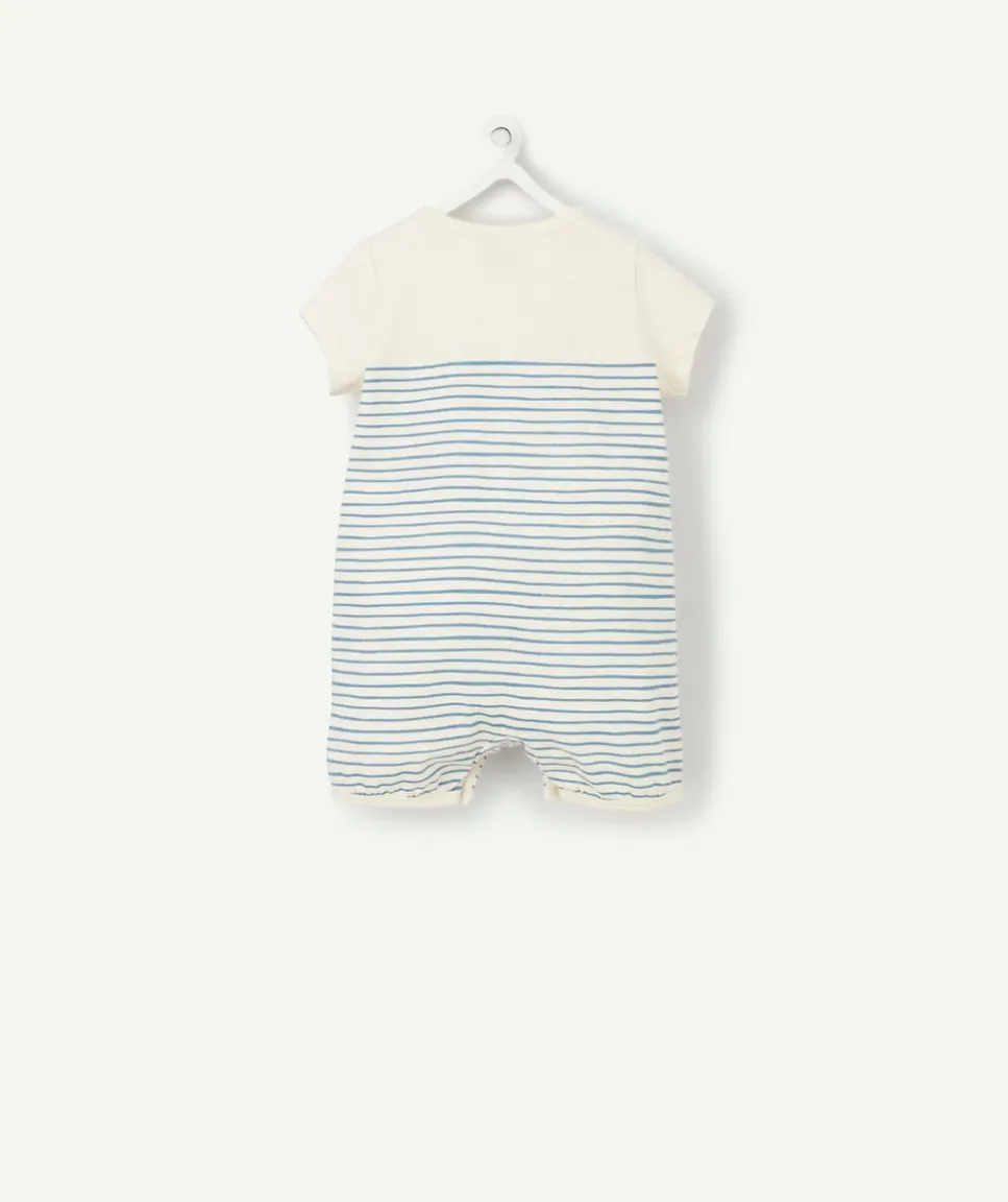Pyjama à manches courtes en coton bio avec rayures