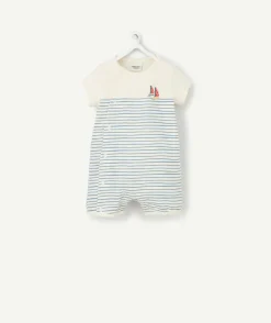 Pyjama à manches courtes en coton bio avec rayures