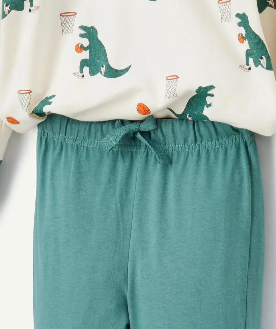 Pyjama à manches longues avec imprimé dinosaures pour garçon
