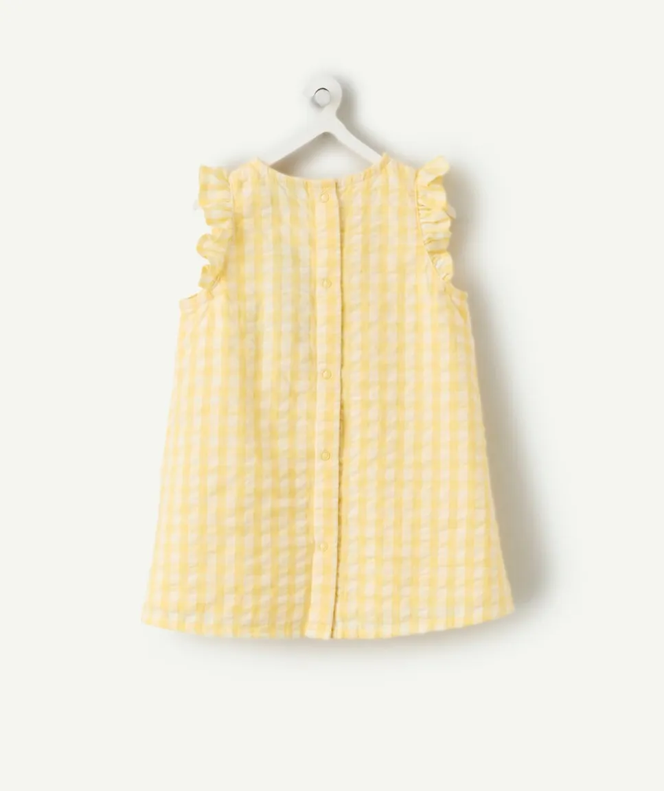 Robe avec bloomer naissance fille vichy jaune