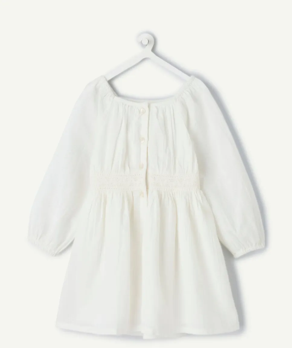 Robe bébé fille coton blanc broderie