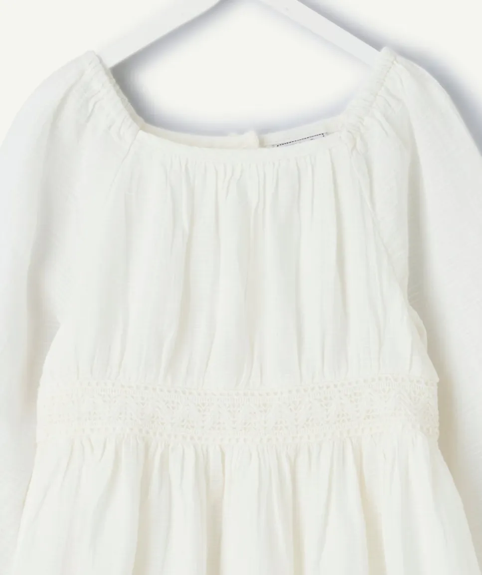 Robe bébé fille coton blanc broderie