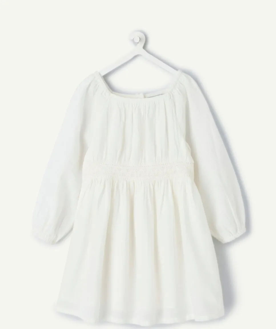 Robe bébé fille coton blanc broderie