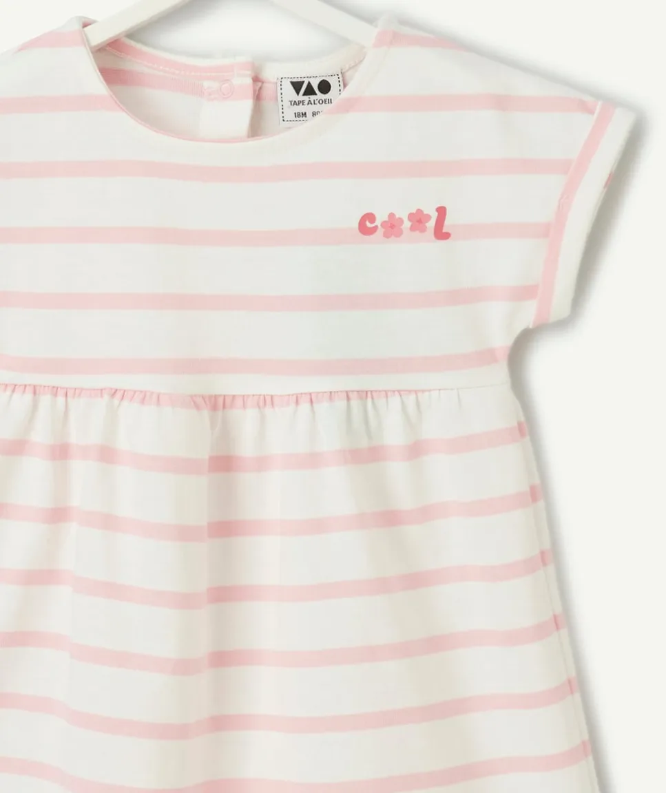 Robe bébé fille rayée rose