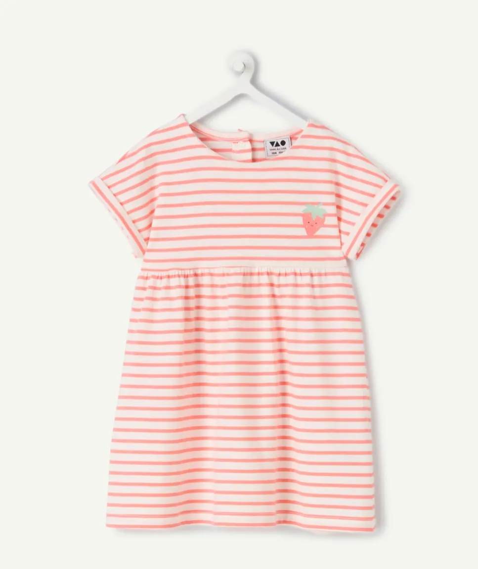 Robe bébé fille rayée rose et blanche