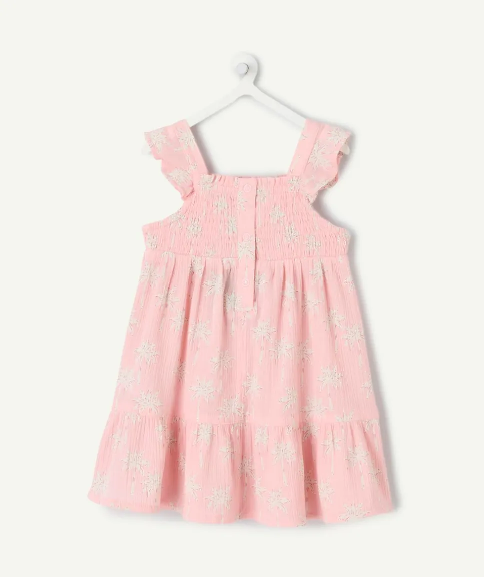 Robe bébé fille rose imprimé à volants