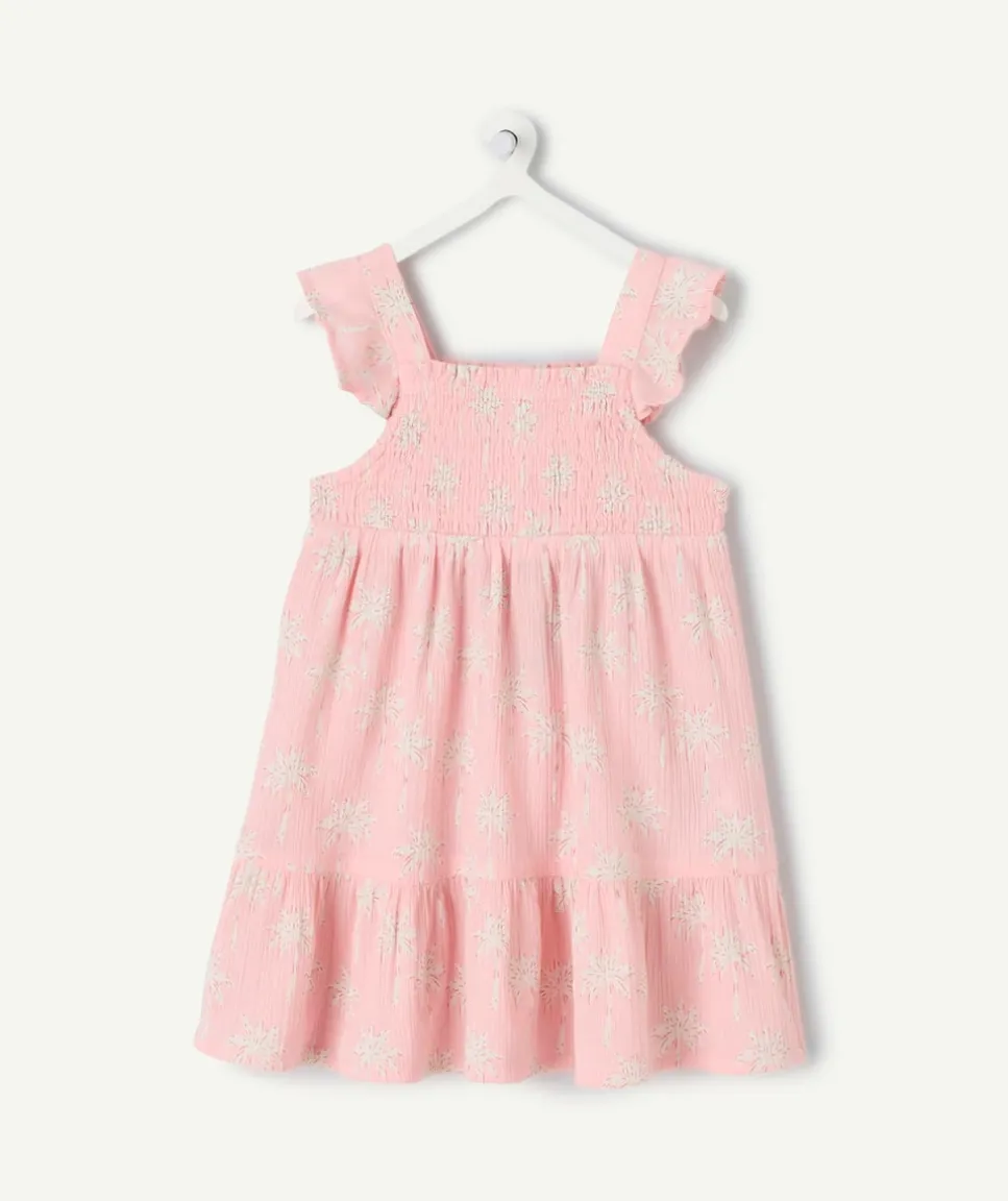 Robe bébé fille rose imprimé à volants