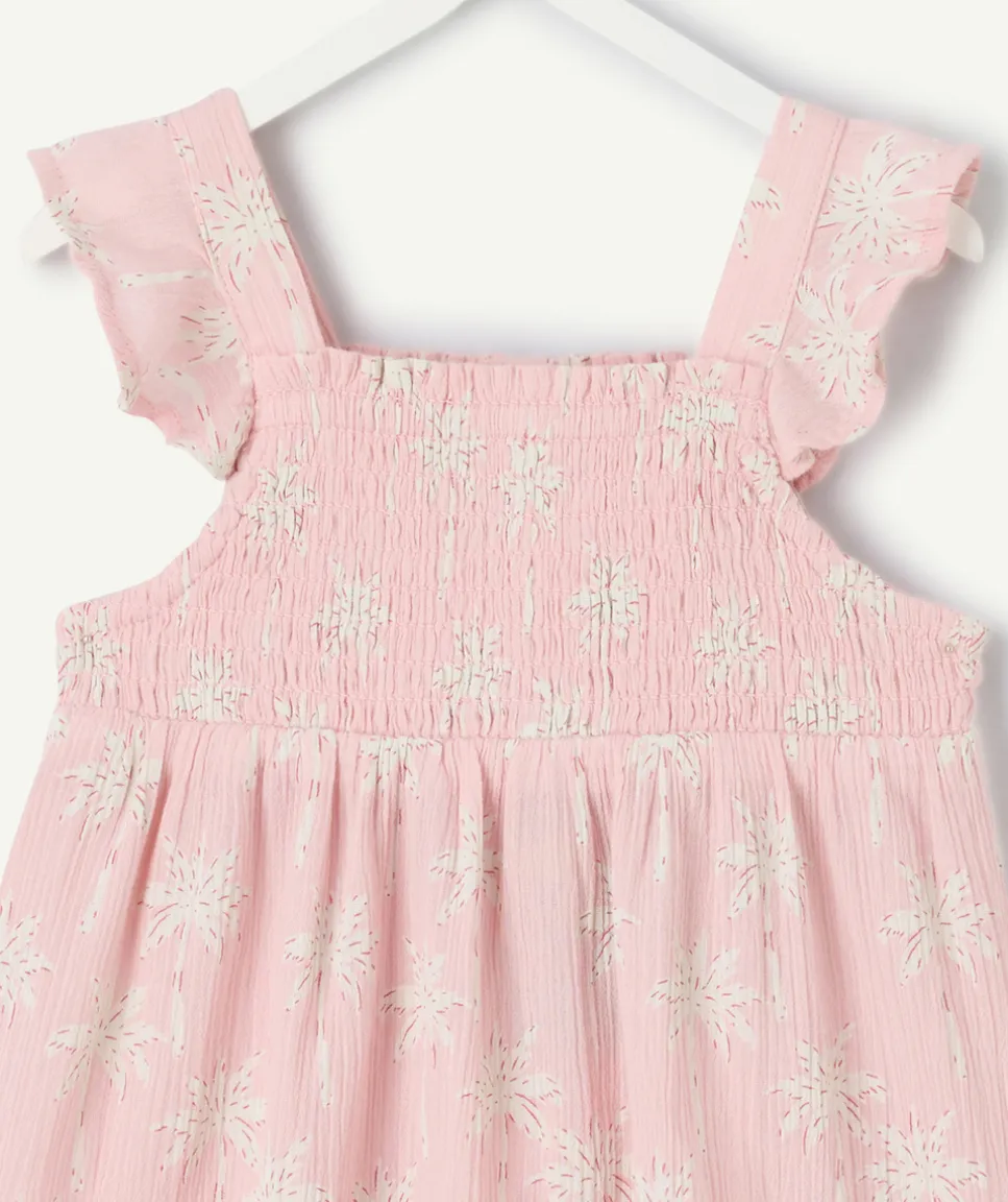 Robe bébé fille rose imprimé à volants