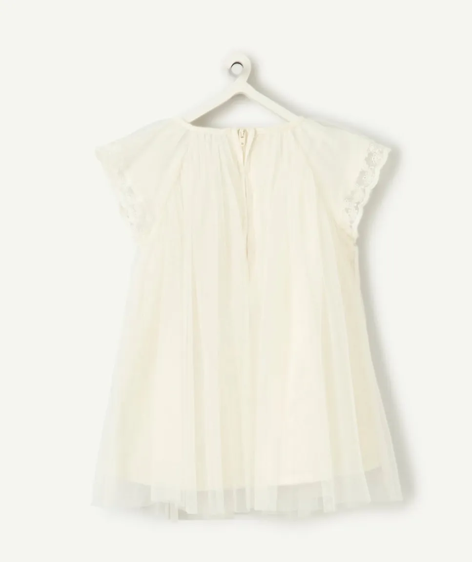 Robe cérémonie bébé fille en tulle blanche