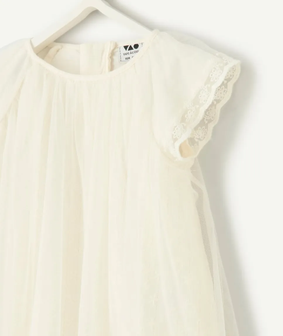 Robe cérémonie bébé fille en tulle blanche