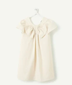 Robe fille blanche avec nœud