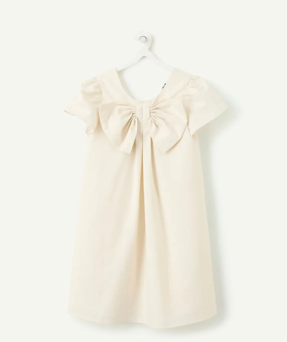 Robe fille blanche avec nœud