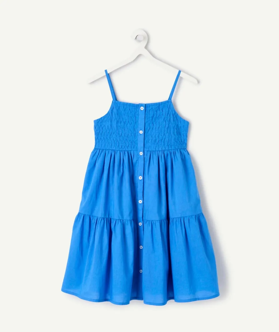 Robe fille bleue à volants